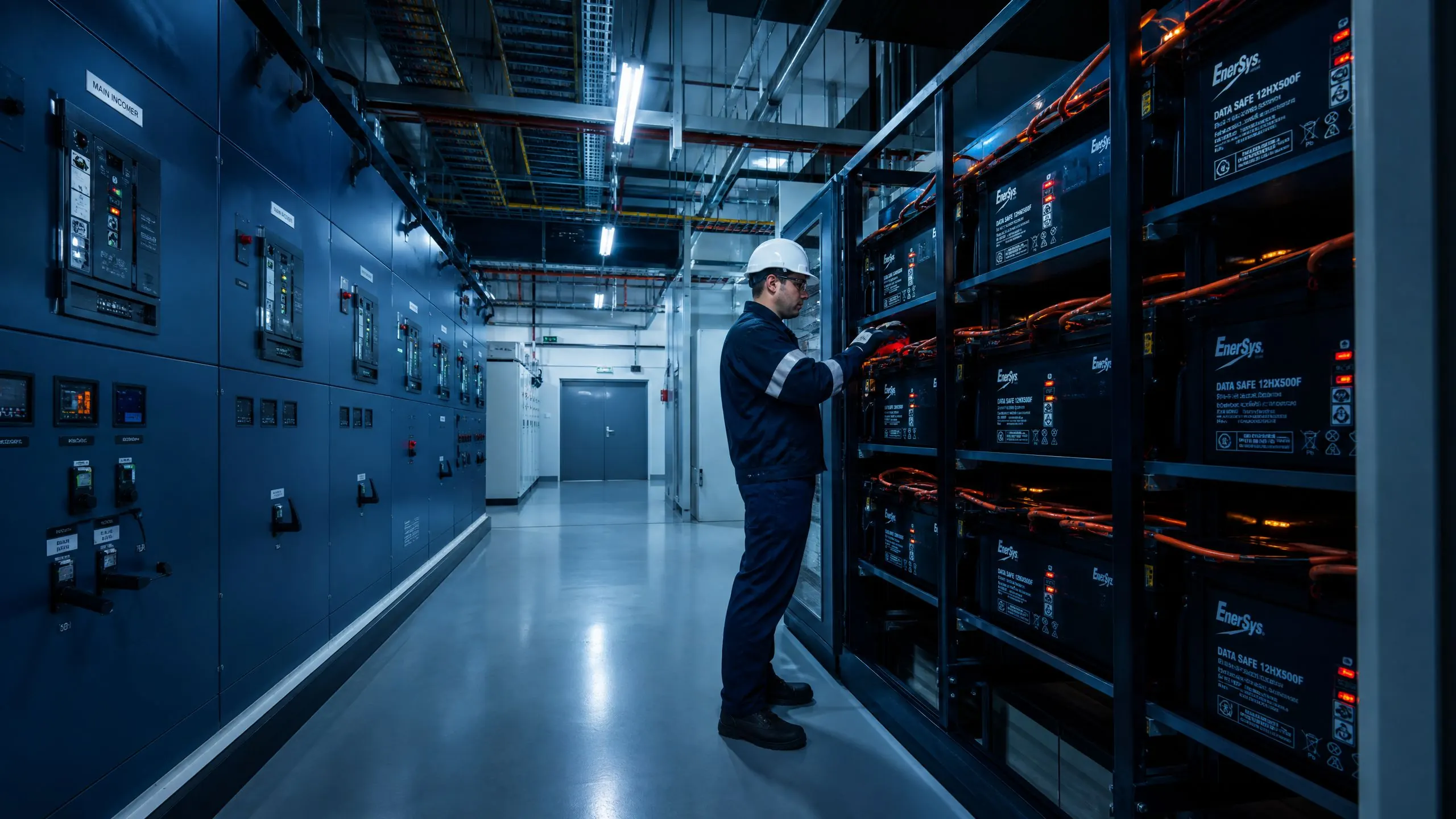 Techniker bei Batteriesystem-Wartung